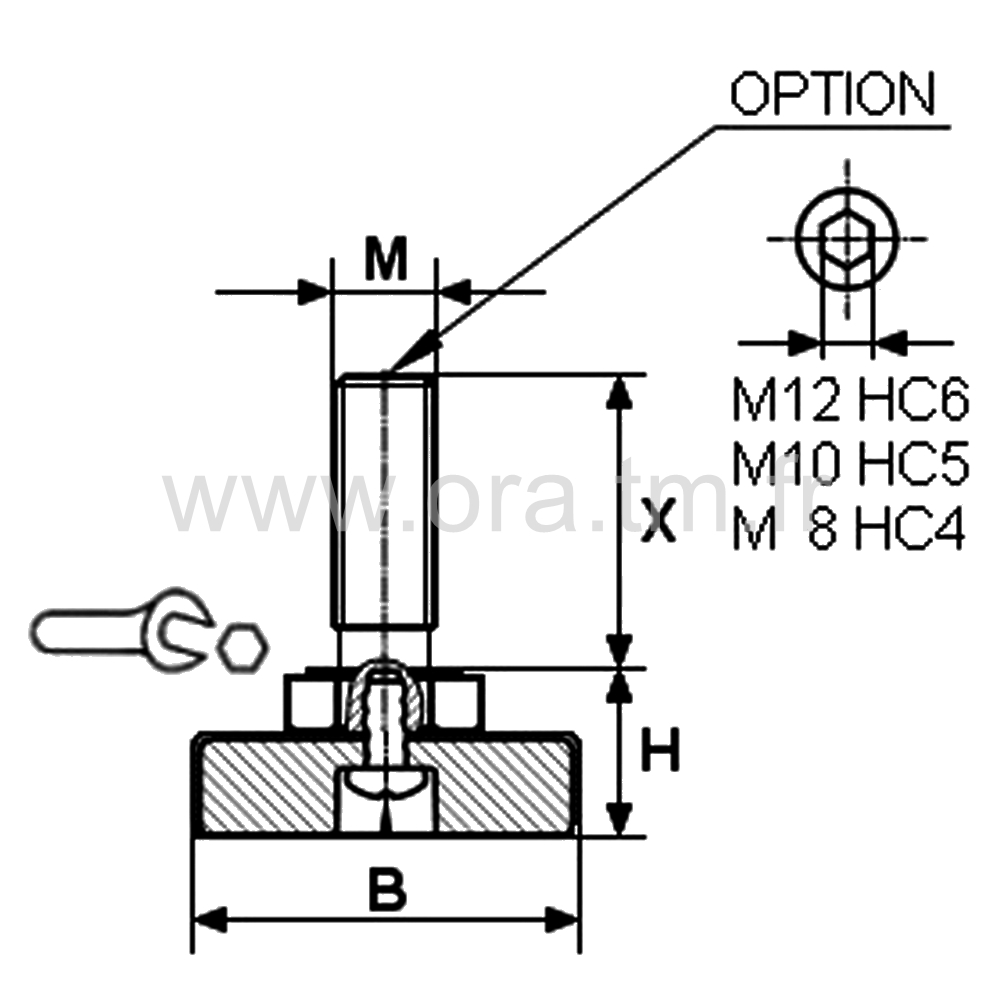 VICX - VERIN GYROSCOPIQUE - BASE CYLINDRIQUE