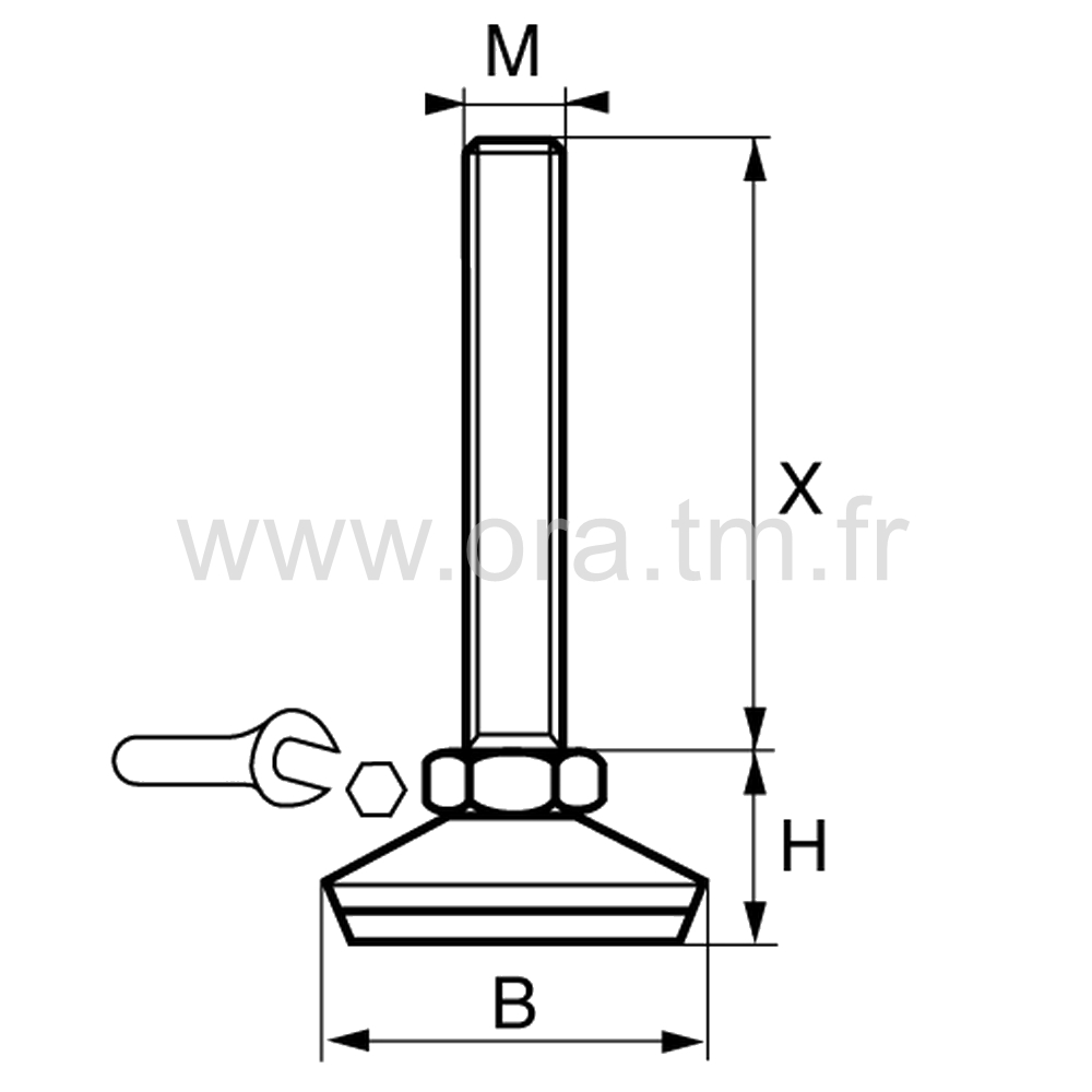 VIGM - VERIN GYROSCOPIQUE - BASE CAPOT METAL