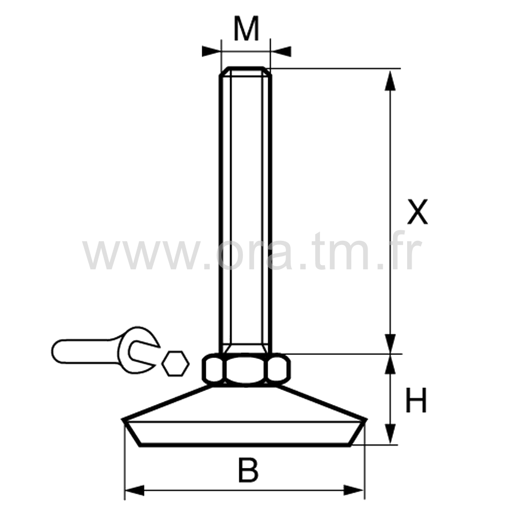 VIGP - VERIN GYROSCOPIQUE - BASE CONIQUE