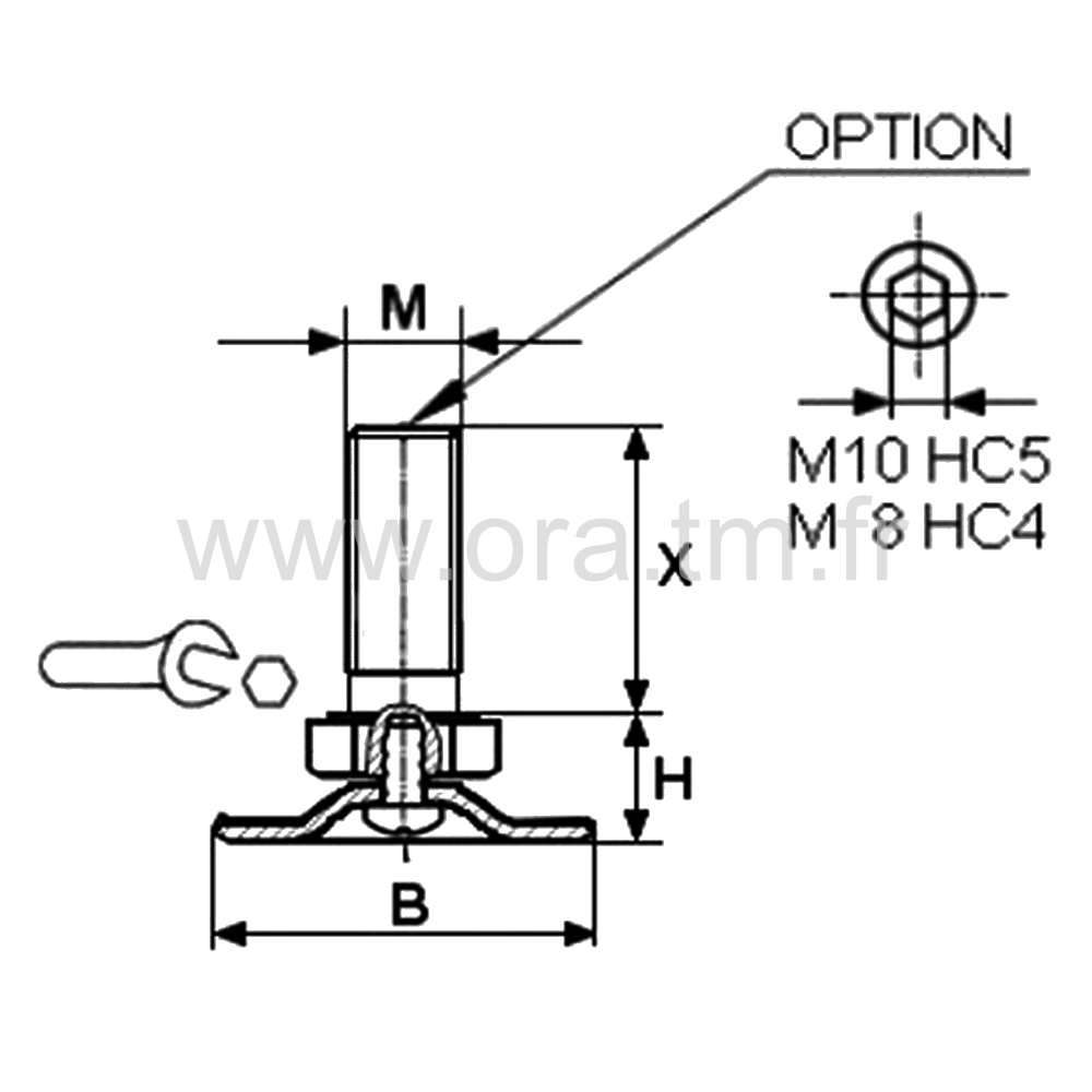 VMA - VERIN GYROSCOPIQUE - BASE CYLINDRIQUE