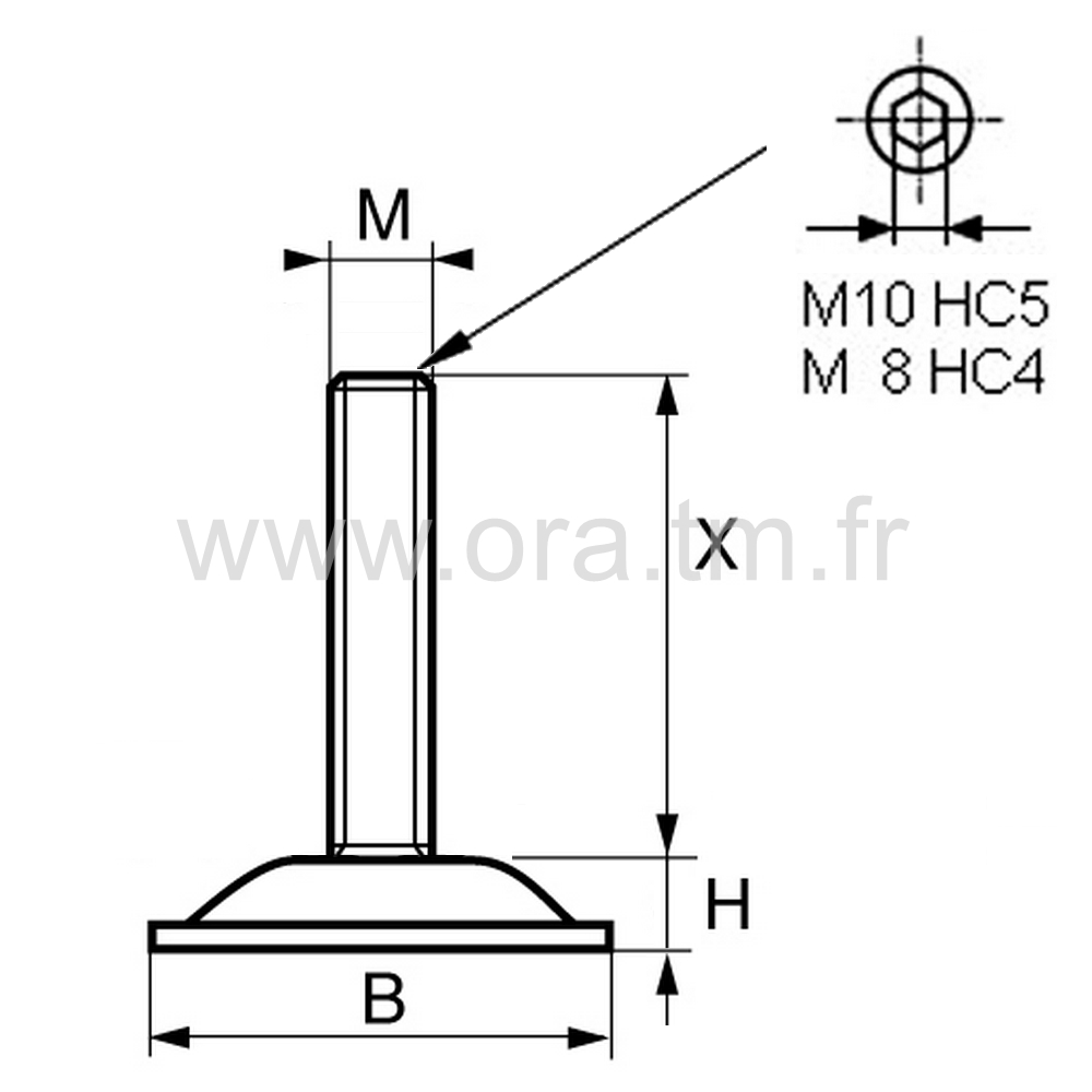 VMD - VERIN GYROSCOPIQUE - BASE CYLINDRIQUE METAL