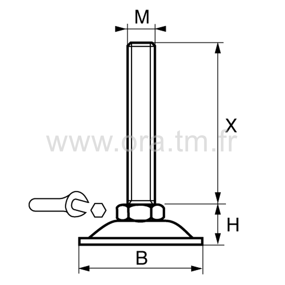 VMG - VERIN GYROSCOPIQUE - BASE CYLINDRIQUE