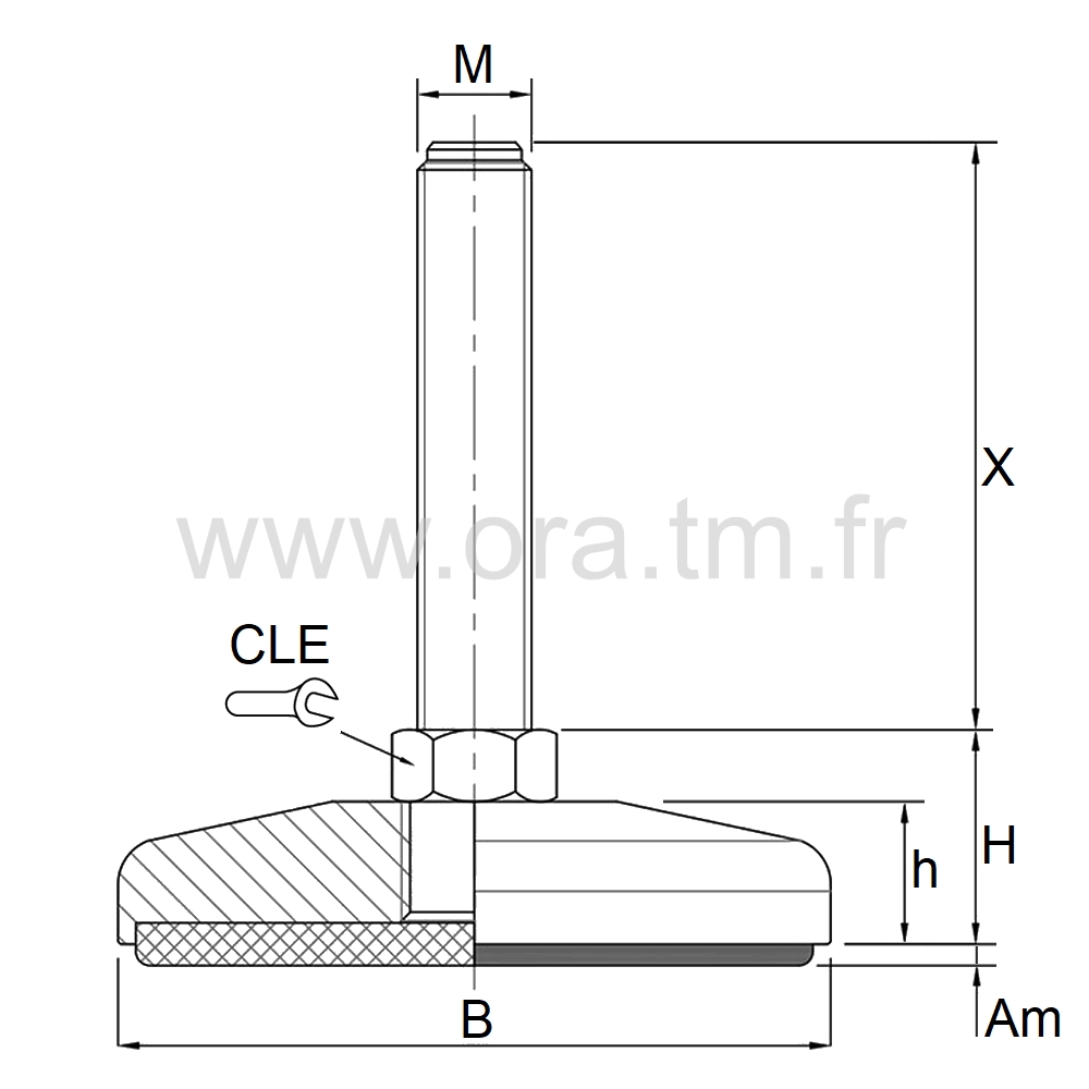 VML - VERIN PIED MACHINE - CHARGE LOURDE TIGE FIXE