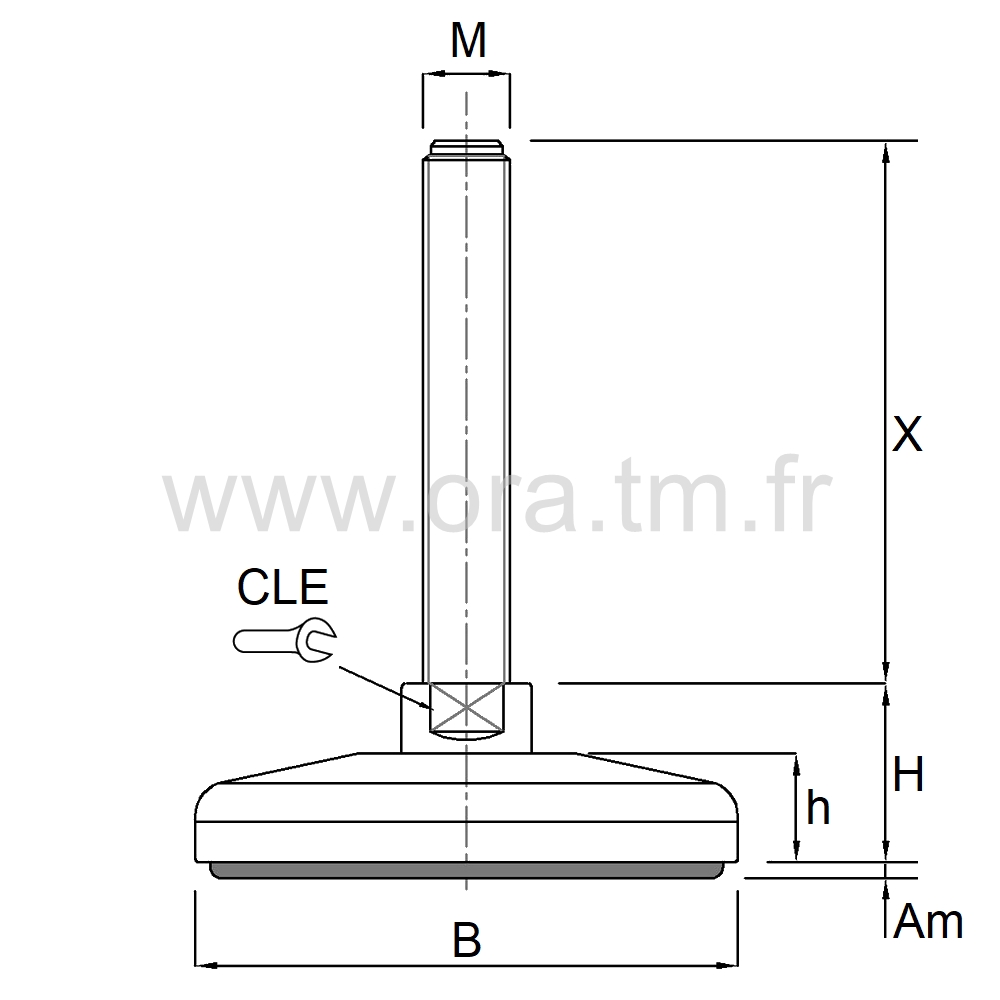 VML - VERIN PIED MACHINE - CHARGE LOURDE TIGE FIXE