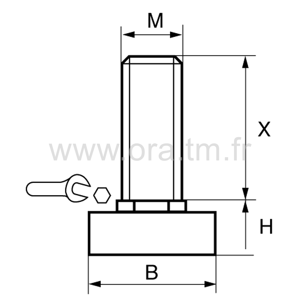 VMOB - VERIN MONOBLOC - BASE CYLINDRIQUE