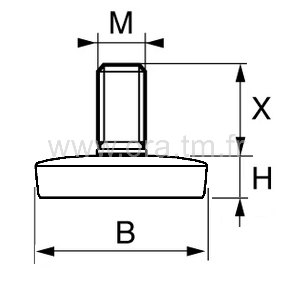 VPA2 - VERIN RIGIDE - BASE CONIQUE