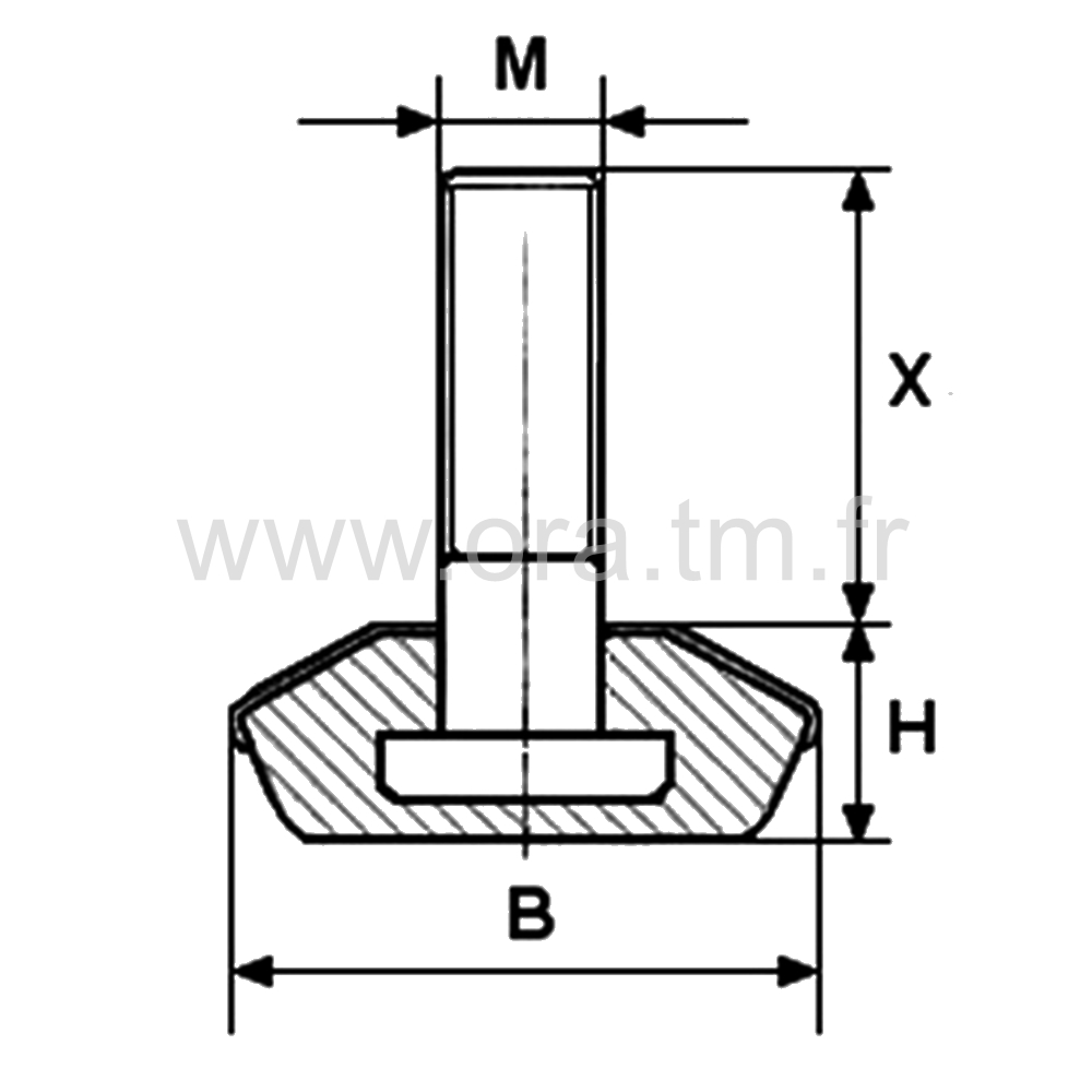 VPM - VERIN RIGIDE - BASE CAPOT METAL