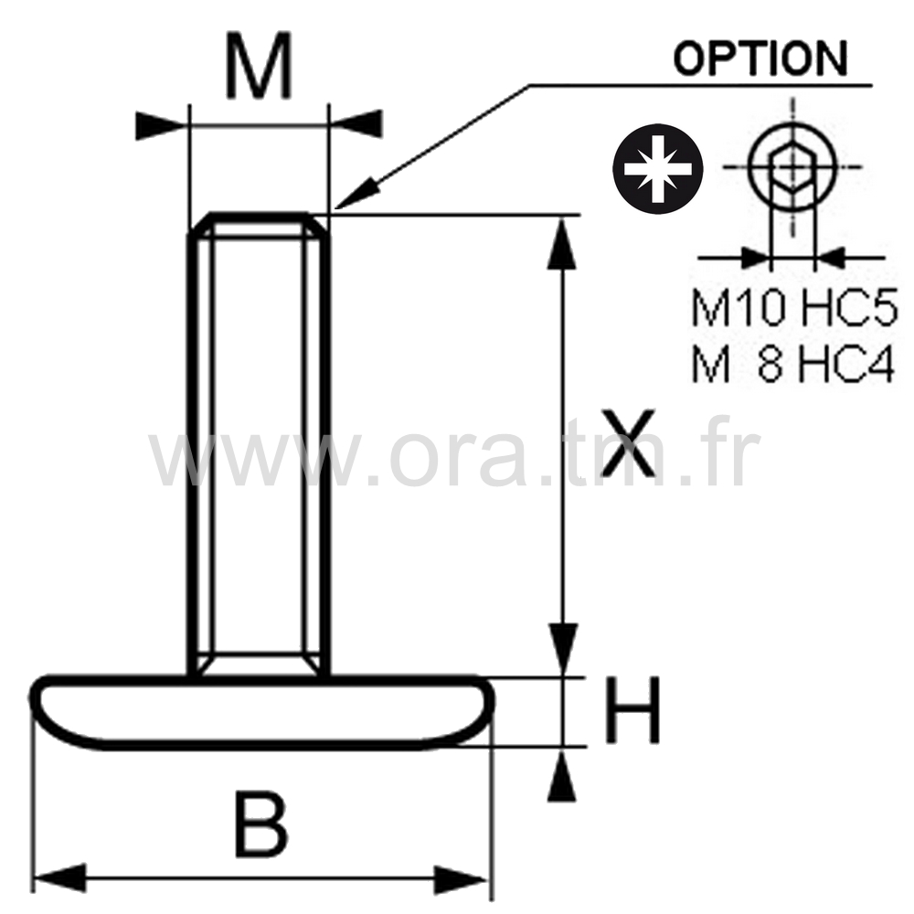 VPS - VERIN RIGIDE - BASE CYLINDRIQUE