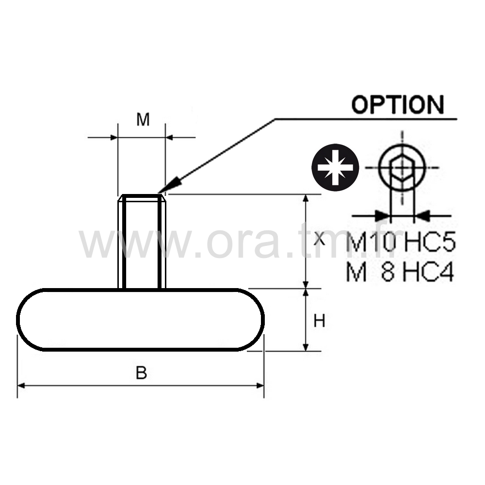 VPY3 - VERIN RIGIDE - BASE CYLINDRIQUE