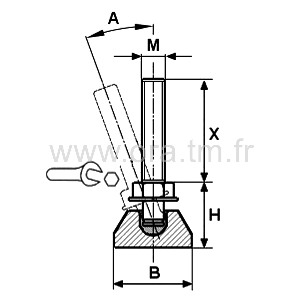 VRD - VERIN ORIENTABLE - BASE CONIQUE