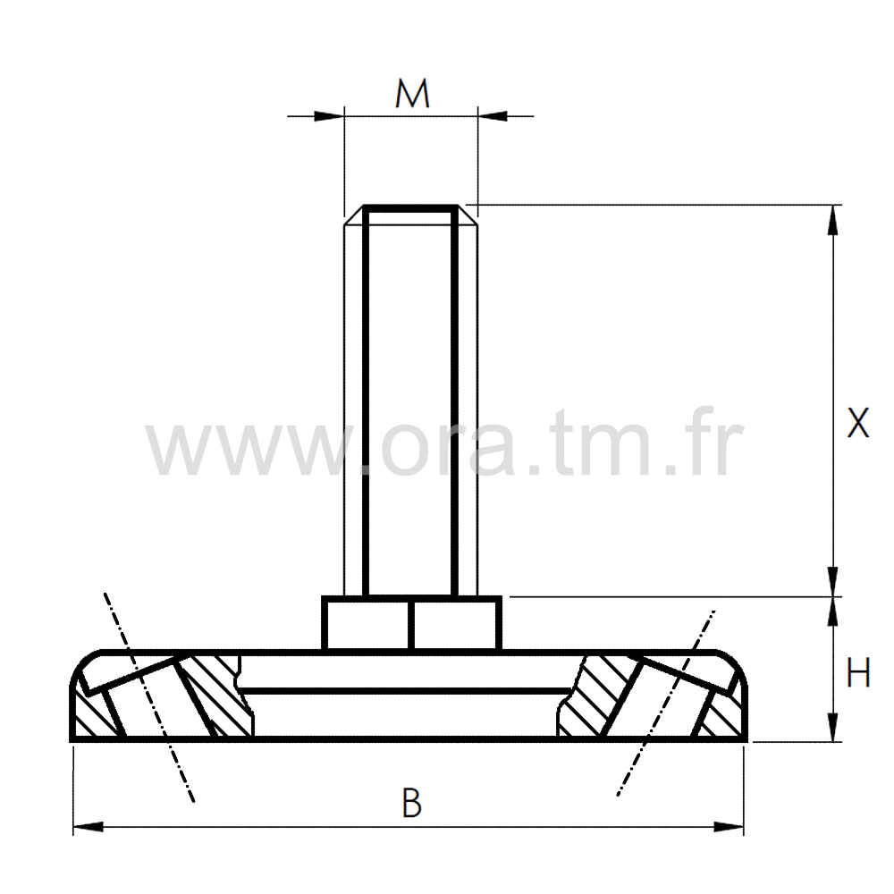 VRFIX - VERIN RIGIDE - BASE A FIXER