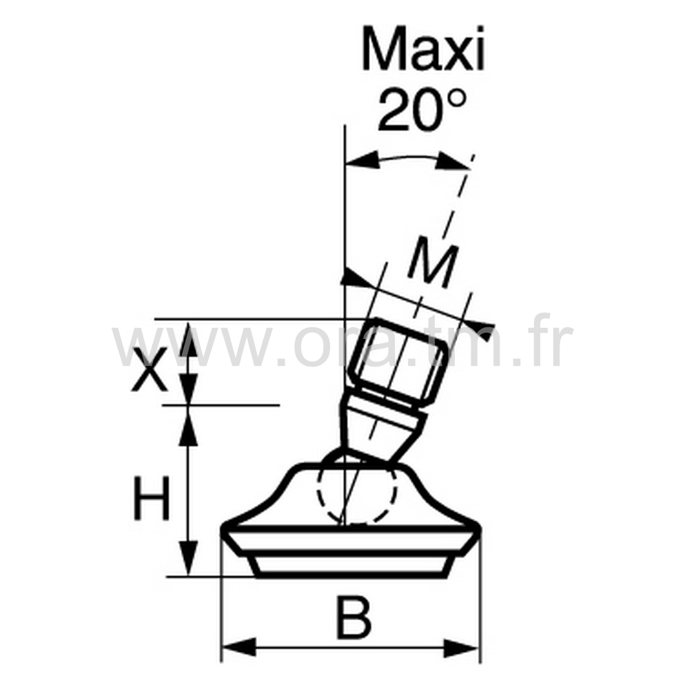 VRO - VERIN ORIENTABLE - BASE CONIQUE