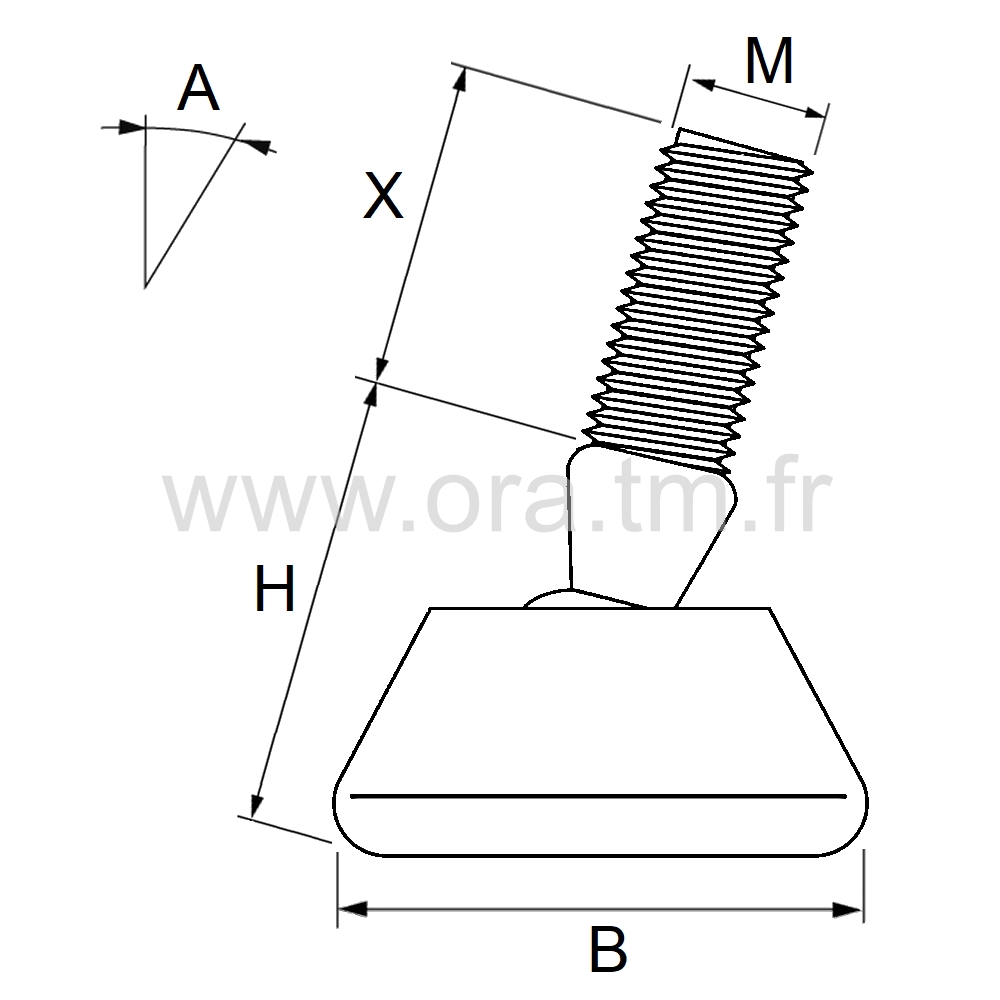 VRO2 - VERIN ORIENTABLE - BASE CONIQUE