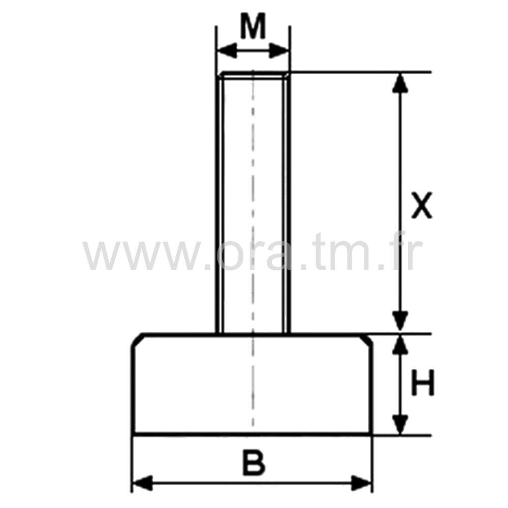 VSA - VERIN RIGIDE - BASE APPUI AMORTISSEUR