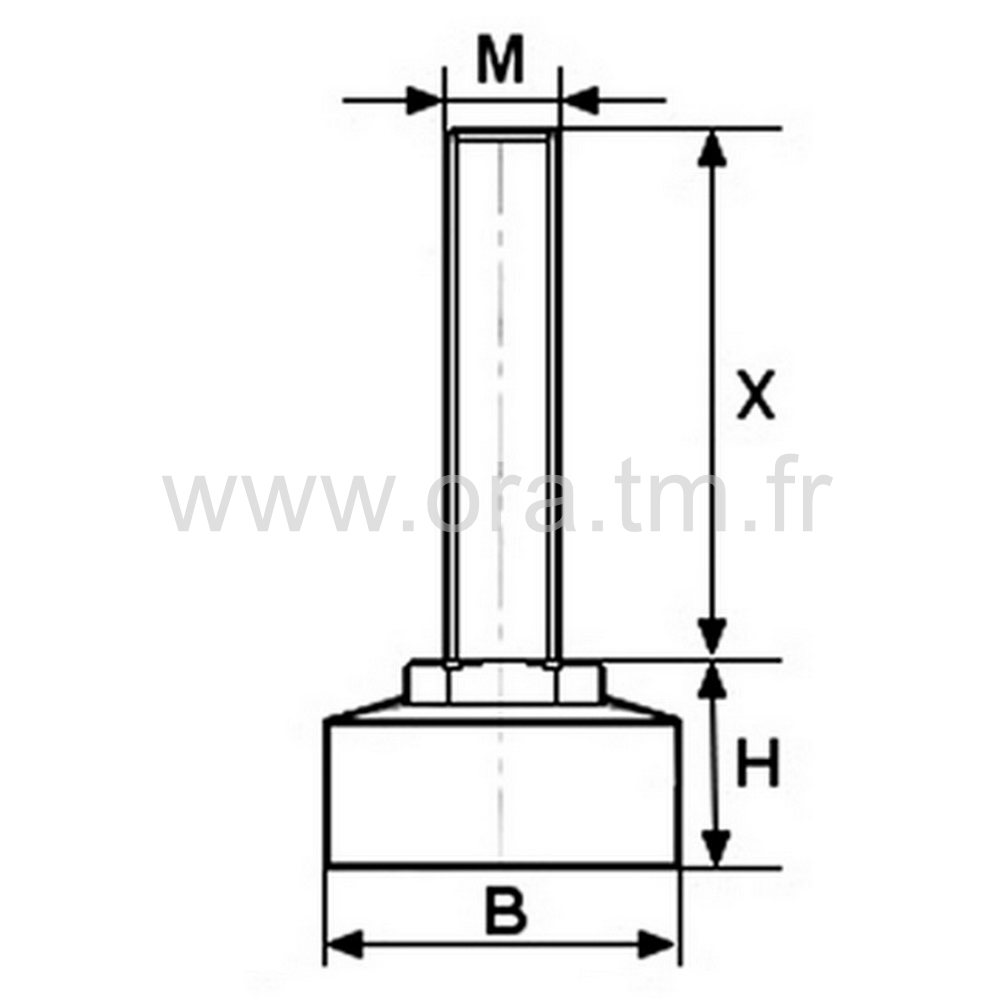 VSAE - VERIN RIGIDE - BASE APPUI AMORTISSEUR