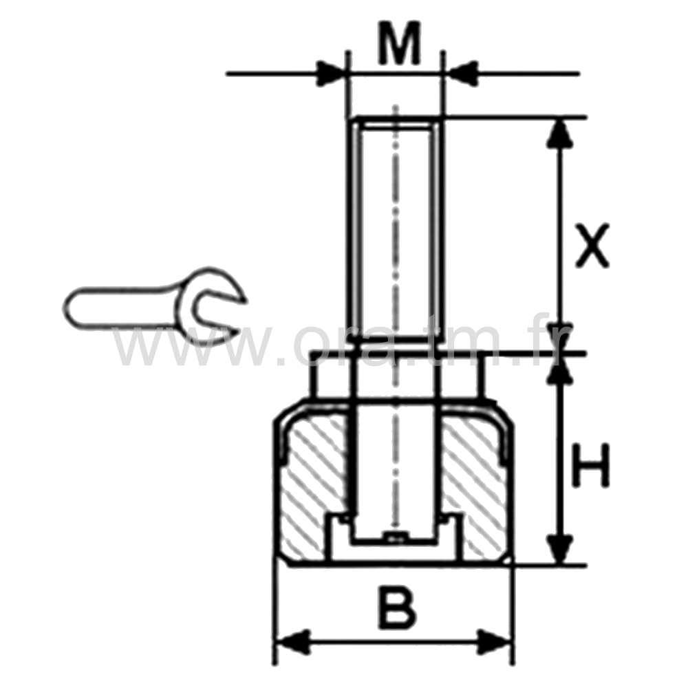 VSH - VERIN RIGIDE - BASE CYLINDRIQUE