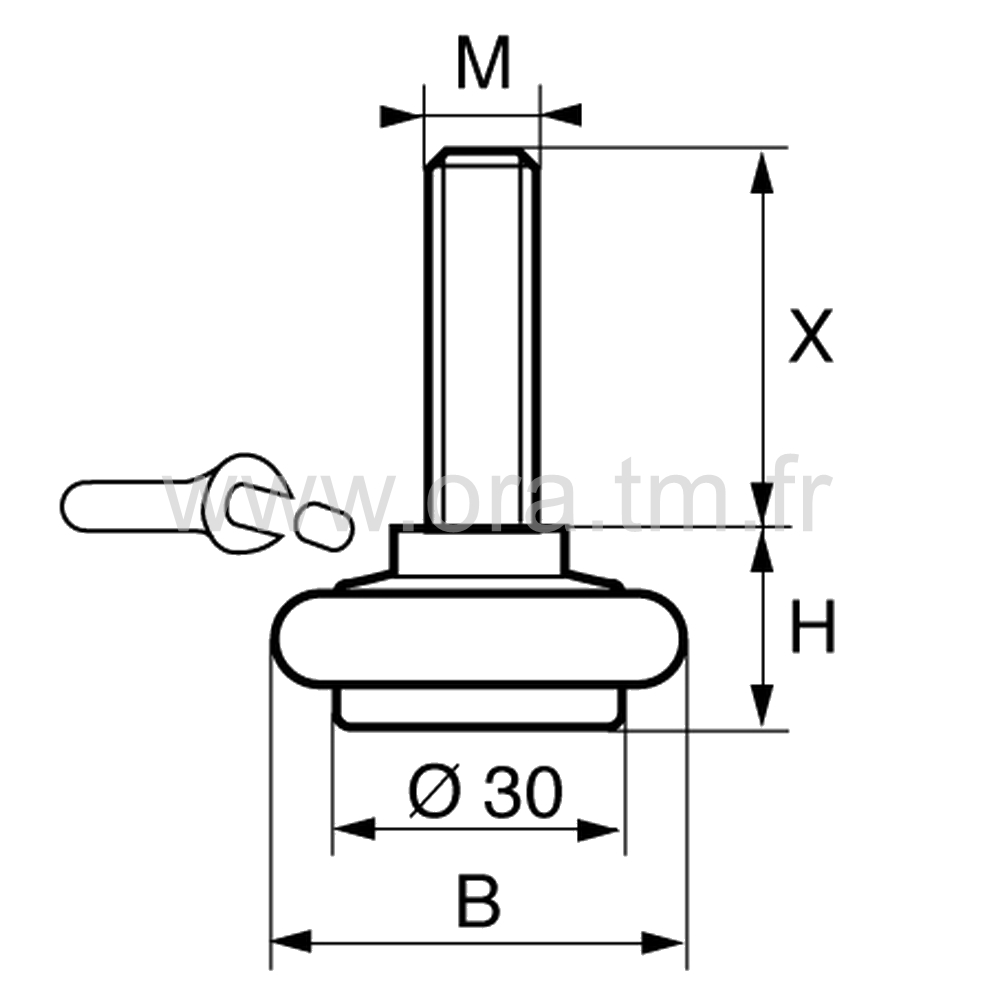 VTA - VERIN RIGIDE - BASE CYLINDRIQUE