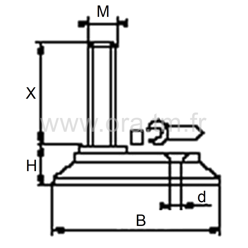 VTFIX - VERIN RIGIDE - BASE A FIXER