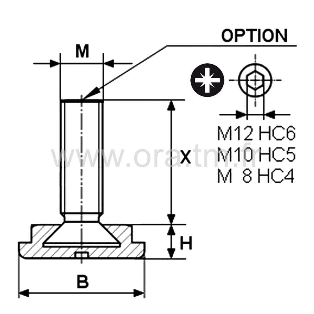 VTK - VERIN RIGIDE - BASE CYLINDRIQUE