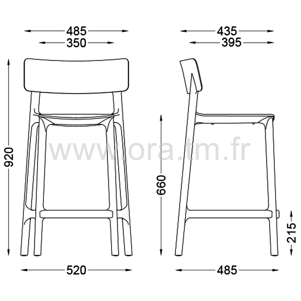DEVA - RESTAURATION - CHAISE TABOURET MONOBLOC