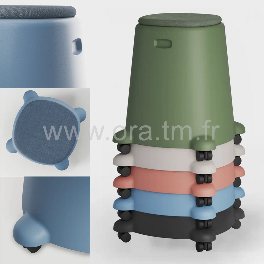 TABAL - SCOLAIRE - TABOURET SUR ROULETTES