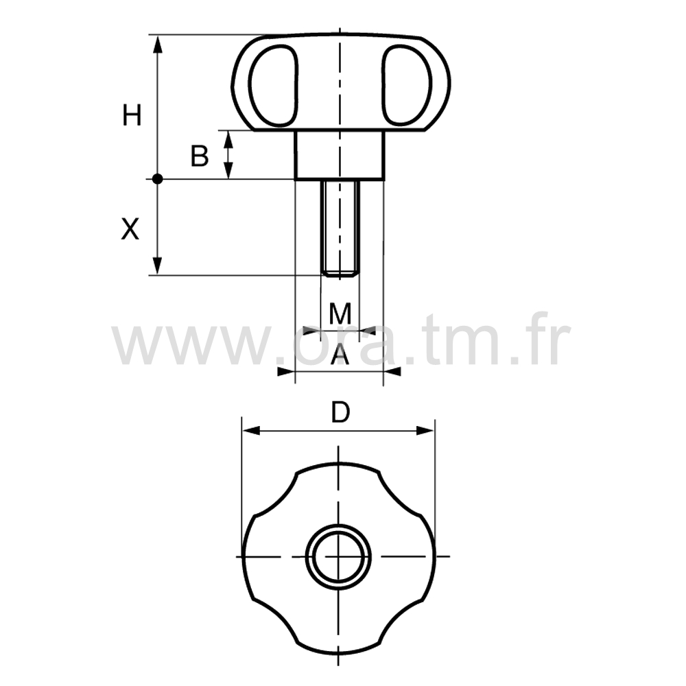 BOMBA - BOUTON DE SERRAGE - PRISE 4 LOBES