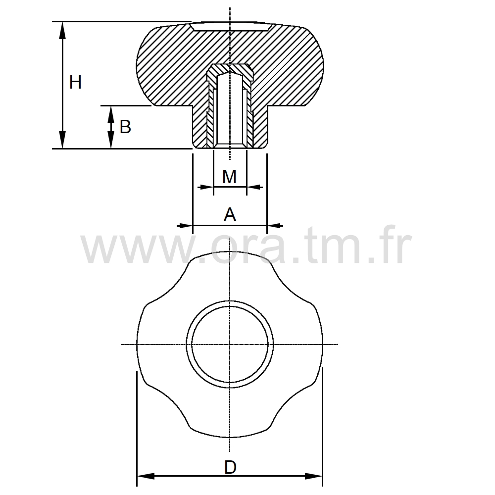 BOMBA2B - POIGNEE DE SERRAGE - PRISE 4 LOBES