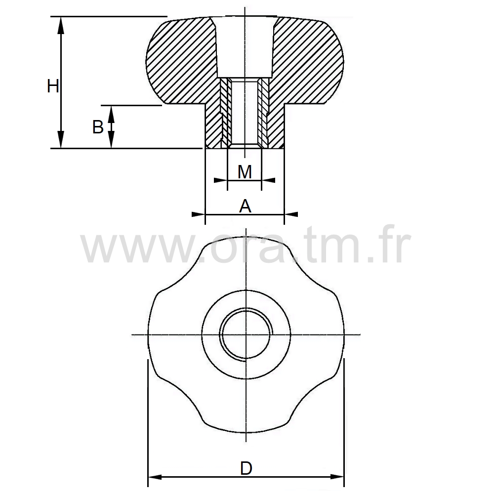 BOMBA2D - POIGNEE DE SERRAGE - PRISE 4 LOBES