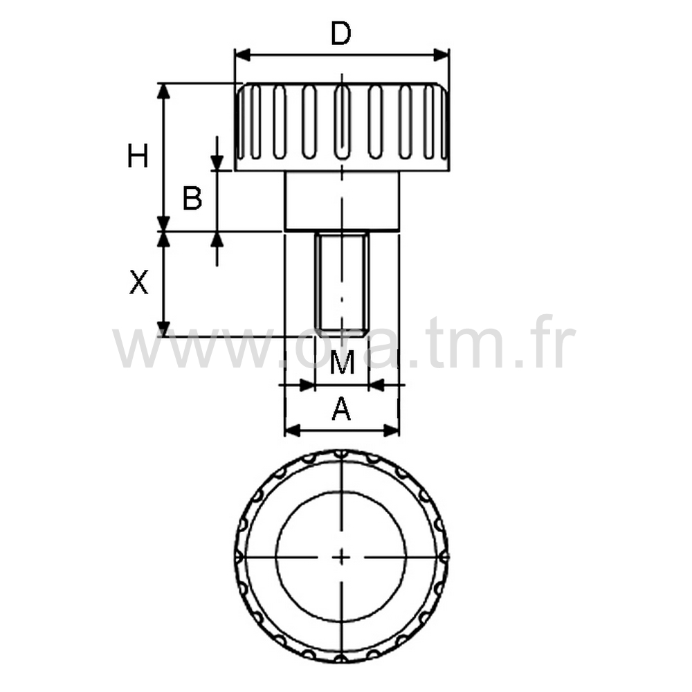 BSC - BOUTON DE SERRAGE - PRISE CYLINDRIQUE