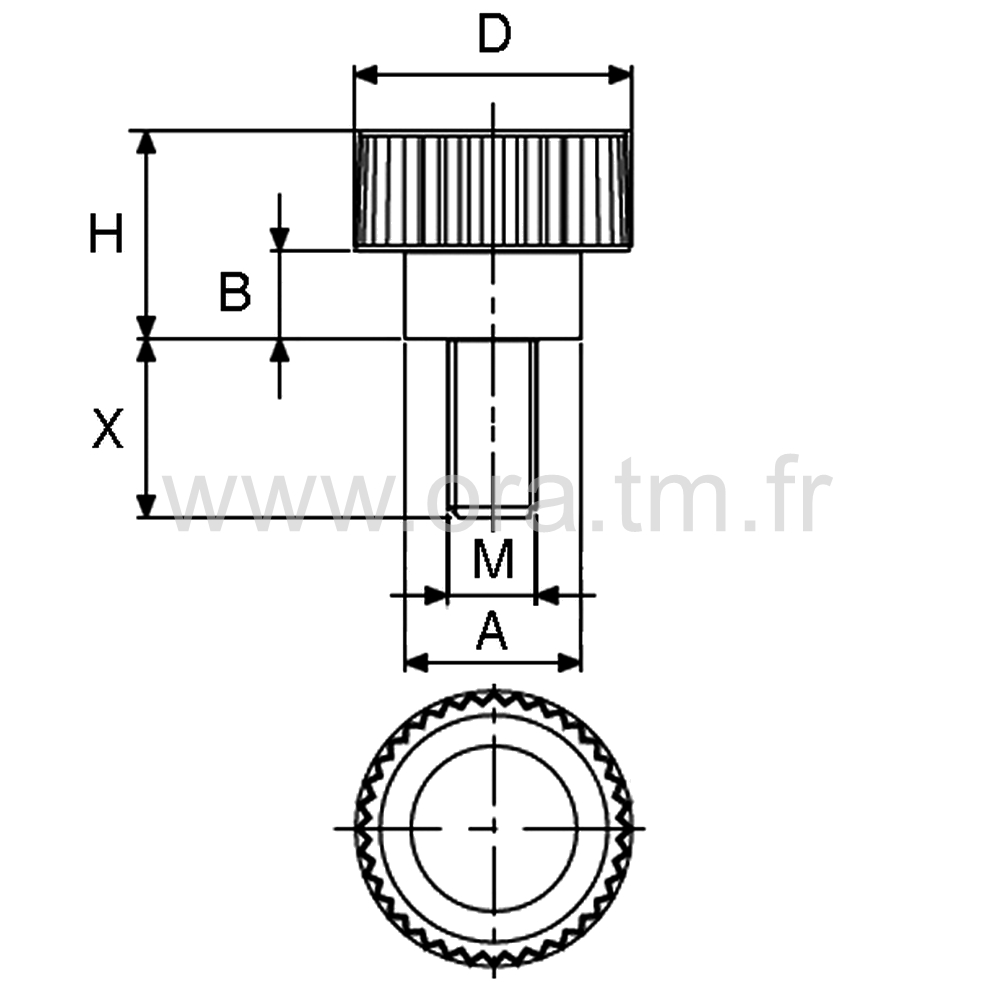 BSE - BOUTON DE SERRAGE - PRISE MOLETEE