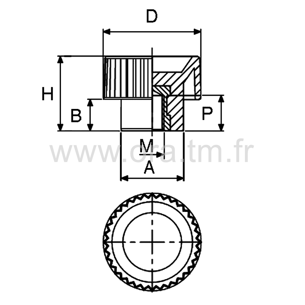 BSEB - BOUTON DE SERRAGE - PRISE MOLETEE