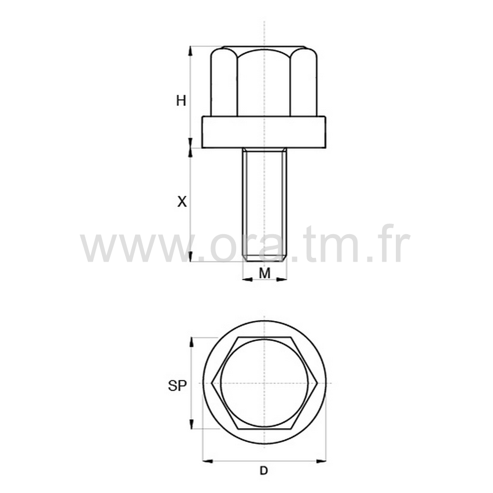 BSH - BOUTON DE SERRAGE - PRISE HEXAGONALE