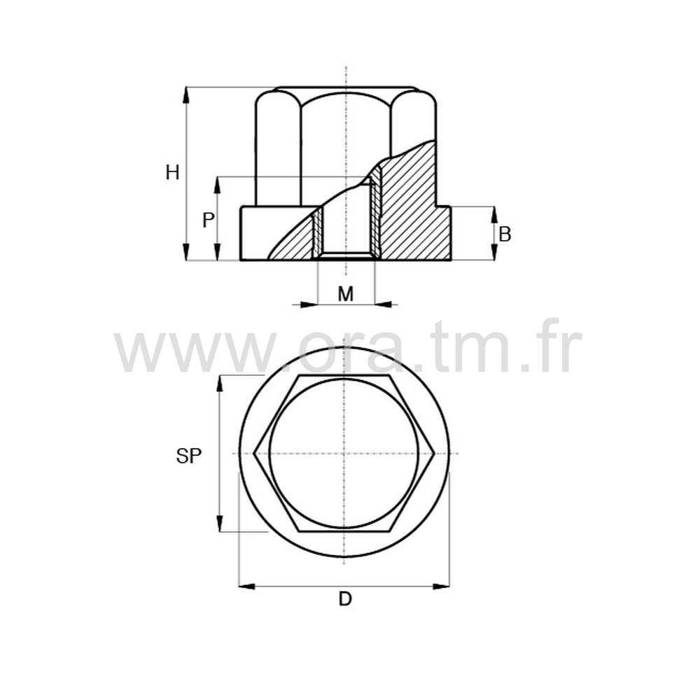 BSHB - BOUTON DE SERRAGE - PRISE HEXAGONALE