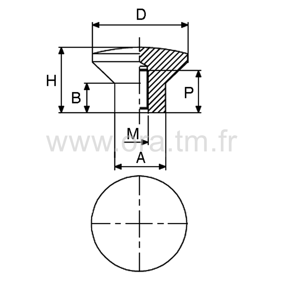 BSKGB - BOUTON BAKELITE - PRISE POMMEAU