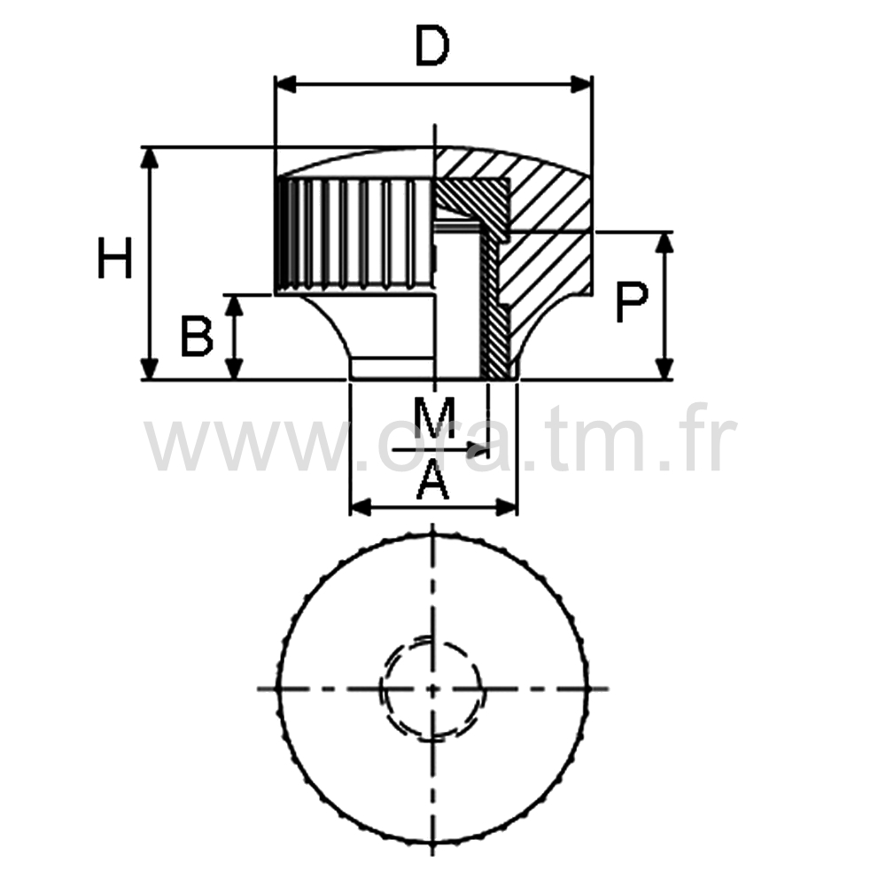 BSKIB - BOUTON BAKELITE - PRISE MOLETEE