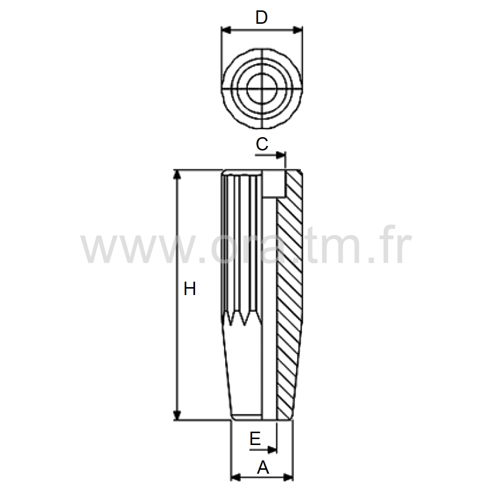 PMD - POIGNEE DE MANOEUVRE - PRISE CYLINDRIQUE