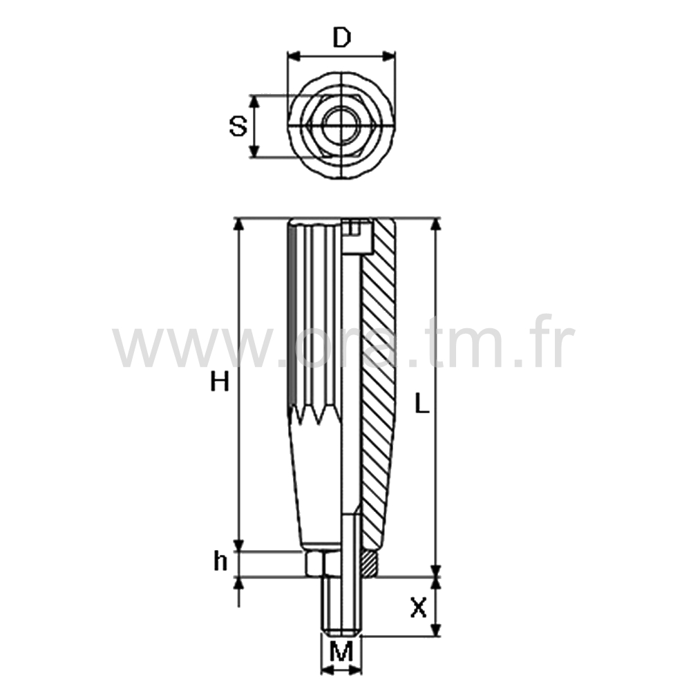 PMDT - POIGNEE DE MANOEUVRE - PRISE CYLINDRIQUE