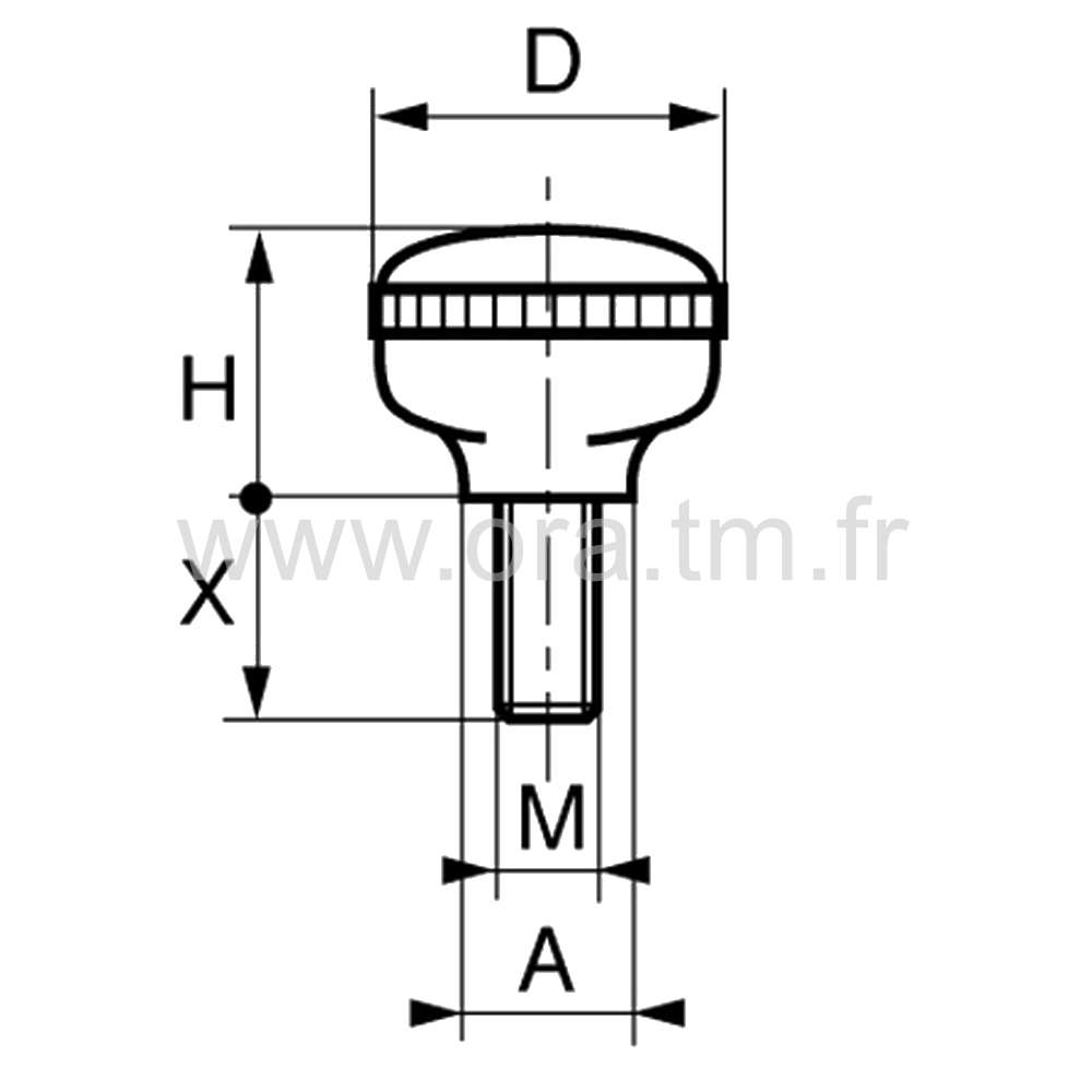 POMO - BOUTON DE SERRAGE - PRISE MOLETEE