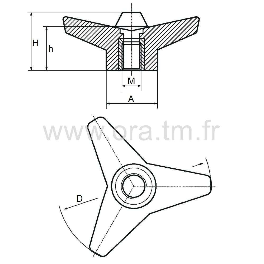 PS3D - POIGNEE DE SERRAGE - PRISE 3 BRANCHES