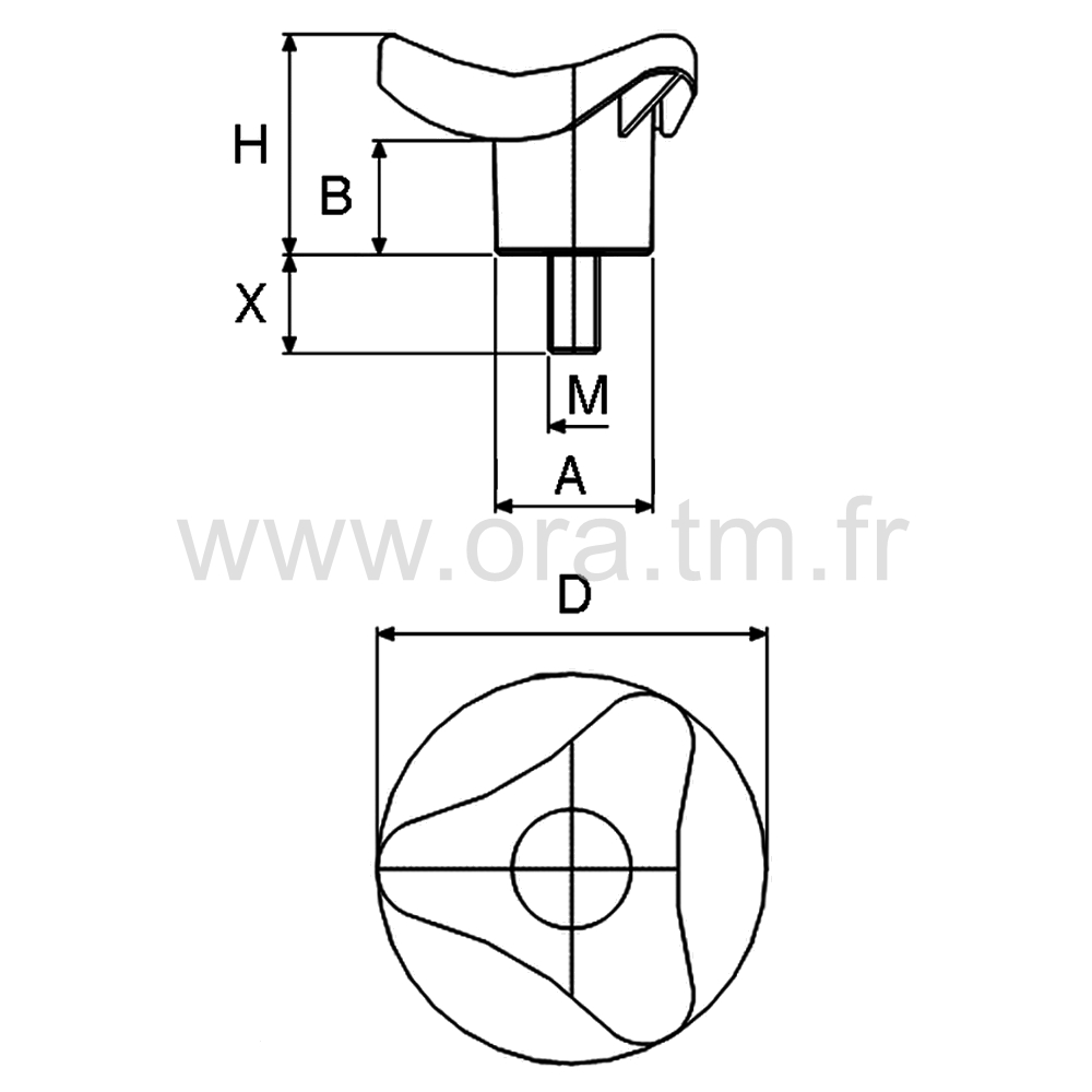 PSB - POIGNEE DE SERRAGE - PRISE 3 BRANCHES