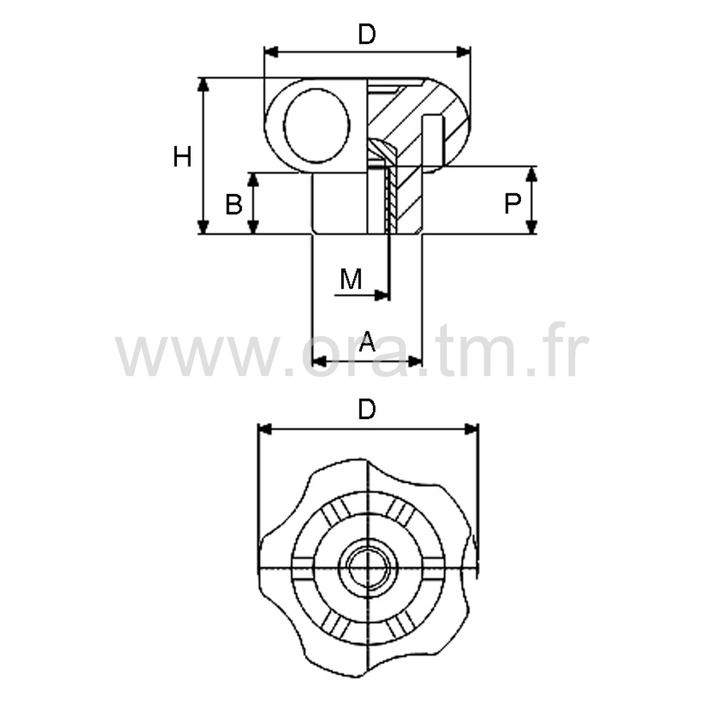 PSLB - POIGNEE DE SERRAGE - PRISE 5 LOBES