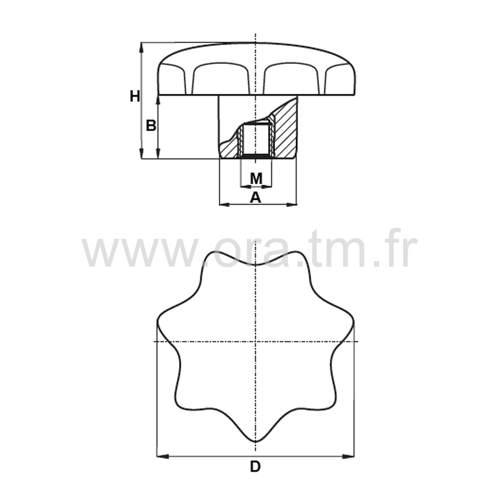 PSPAB - POIGNEE DE SERRAGE - PRISE 7 LOBES