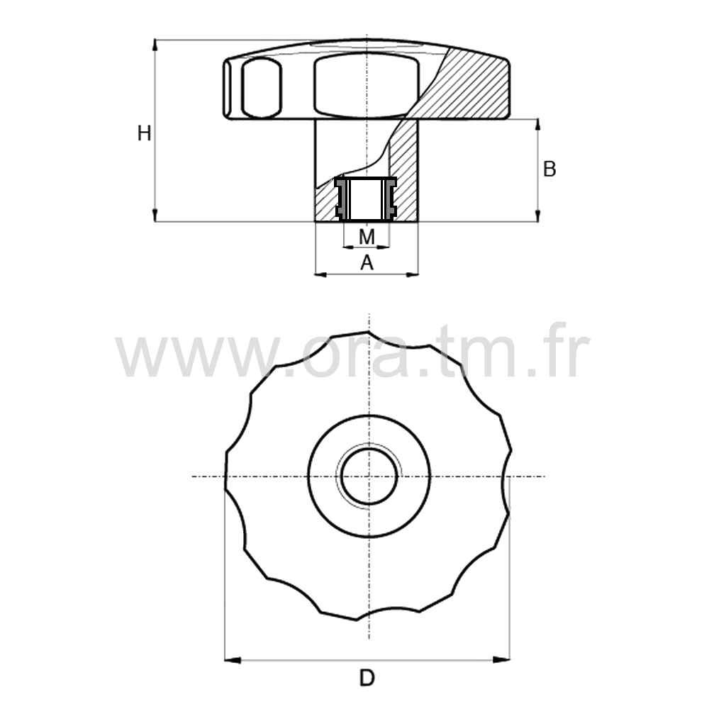 PSTLD - POIGNEE DE SERRAGE - PRISE 9 LOBES