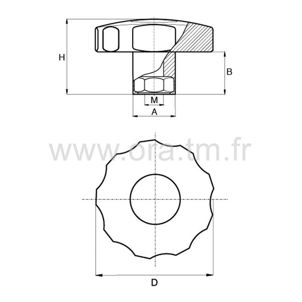 PSTMB - POIGNEE DE SERRAGE - PRISE 9 LOBES