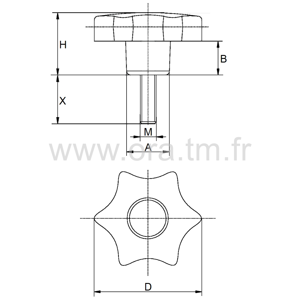 PSTS - POIGNEE DE SERRAGE - PRISE 6 LOBES