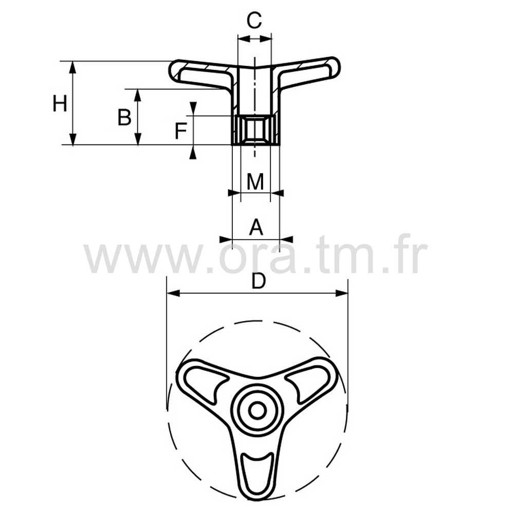 TRIALD - POIGNEE DE SERRAGE - PRISE 3 BRANCHES