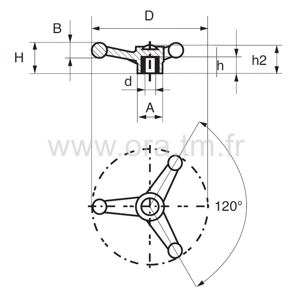 VL3B - VOLANT DE MANOEUVRE - PRISE 3 BRANCHES