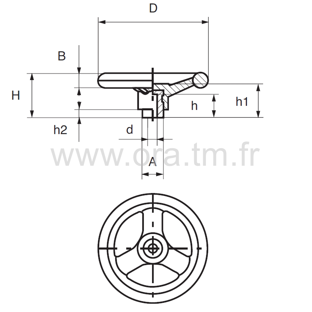 VL3K - VOLANT BAKELITE - PRISE CERCLE 3 RAYONS