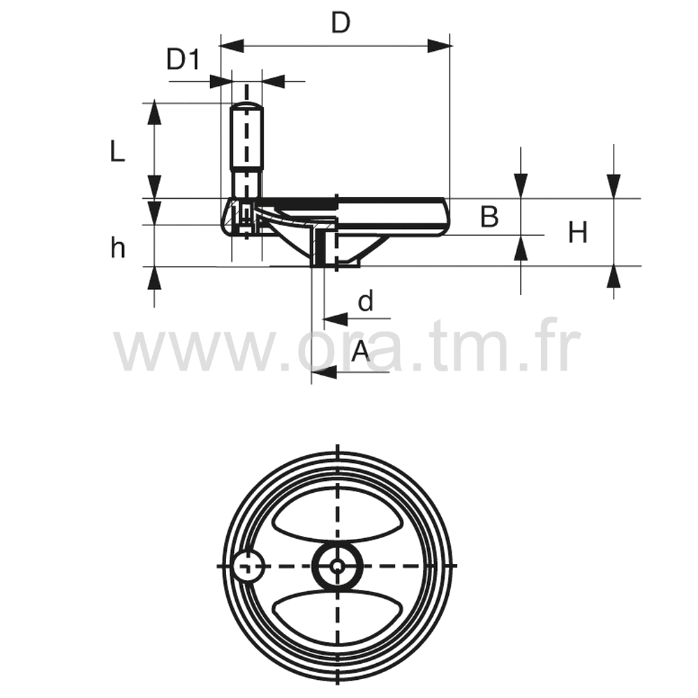 VLBT - VOLANT DE MANOEUVRE - PRISE CERCLE 2 RAYONS