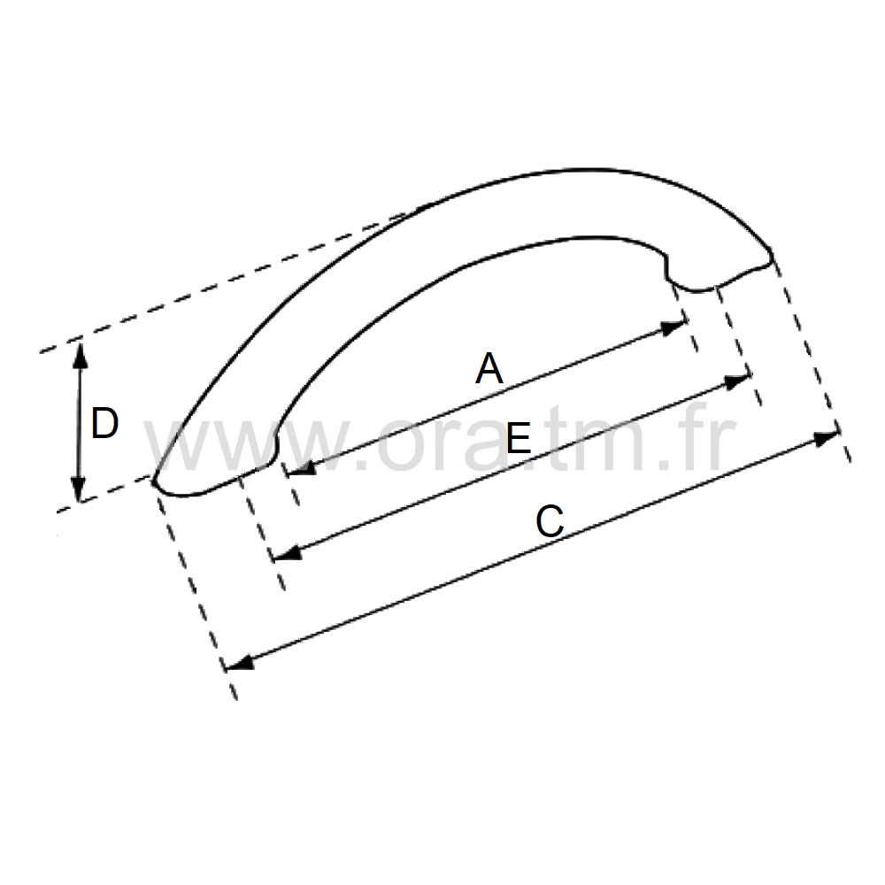 ARC - POIGNEE FIL ELLIPTIQUE - ENTRAXE 64 & 96 MM